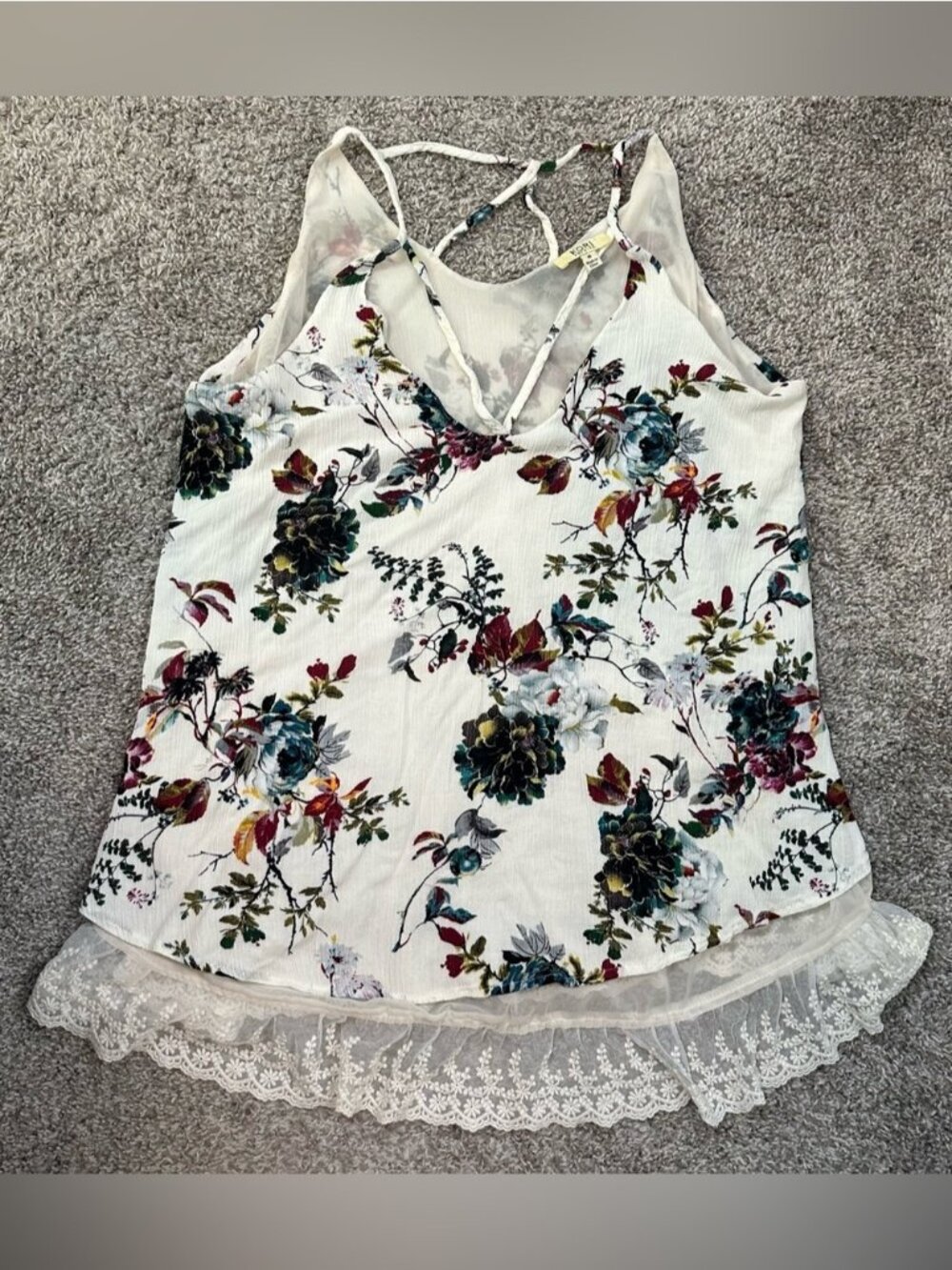 Kori America Women’s Sleeveless Floral Top Size Medium